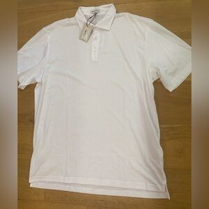 Peter Millar Pima cotton white polo size L NWT
